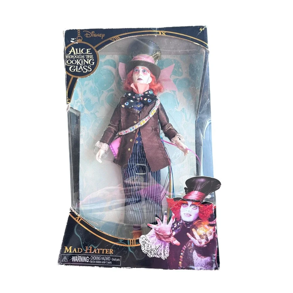 Disney Alice Through the Looking Glass Mad Hatter Doll Johnny Depp 2016 New Box